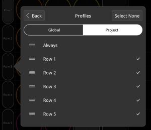 profile list for radio buttons